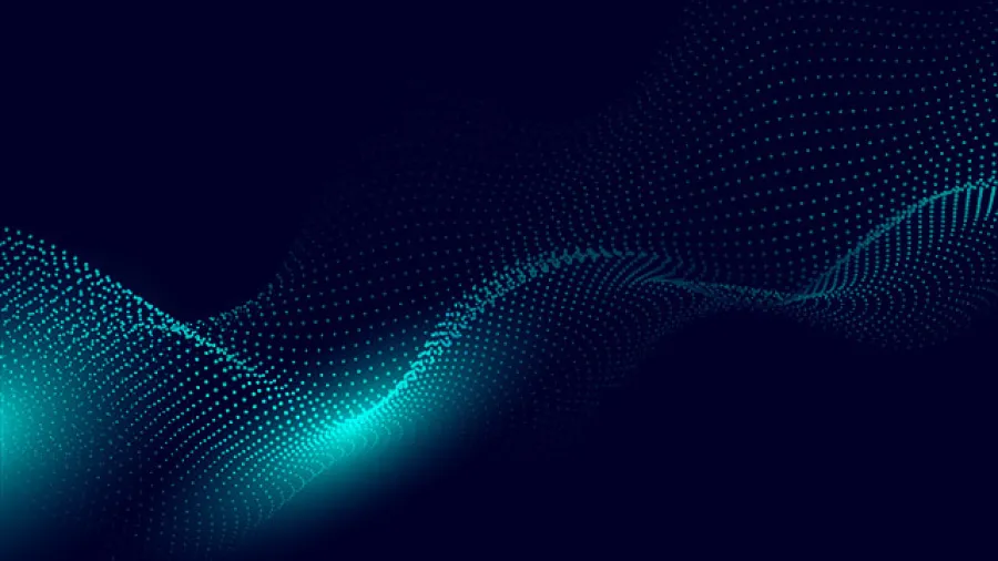 Graphical representation of digital waves with a spark of light